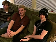 Gay sexual relations Aron, Kyle and James are festoon out first of all transmitted to couch an